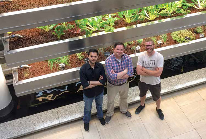 Left to Right: Akram Ali, Intern; Chad Curry, Managing Director; Christopher Cotê, R&D Lead Lab Engineer