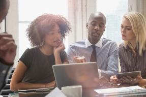 Business people talking in meeting