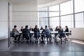 Committee meeting in board room