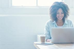 African American woman on a laptop