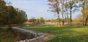 Wetland in Indiana turned into an outdoor destination with trails, a bird sanctuary, and a gazebo