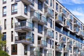 Apartment building with balconies