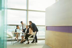 Business Meeting in Modern Office Building