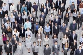 Crowd of people from above