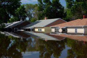 Flooded residential street