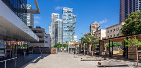 Commercial buildings in urban downtown