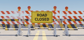 Road closed sign