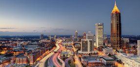 Atlanta skyline at dusk