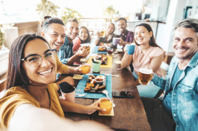 Group of friends sharing a meal