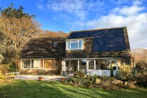 House with solar panels on the roof