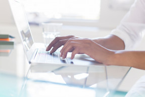 Woman using a laptop