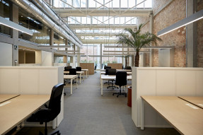 Open plan industrial style office space