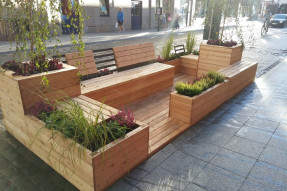 First parklet in Łódź - Struga Street near Piotrkowska