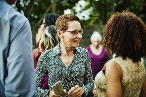 People at a backyard gathering