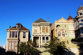 Row houses on a hill