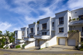 Row of white houses