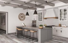 Woodbeams in a kitchen