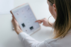 Woman using a tablet