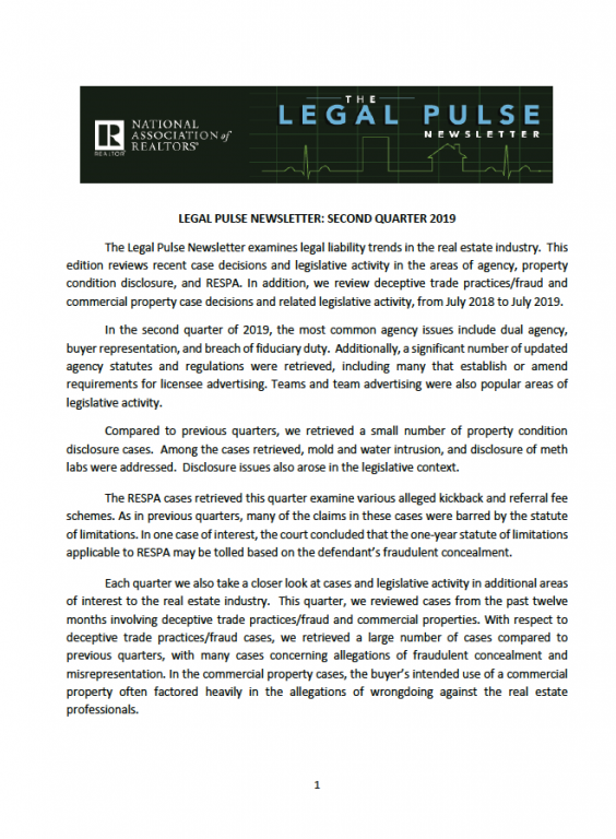 Legal Pulse 2Q 2019 publication cover image