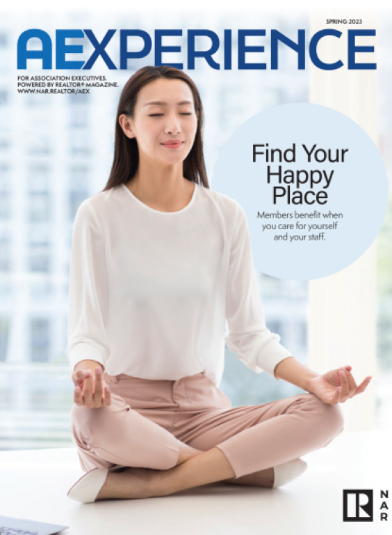 AExperience, Spring 2023 issue cover Find Your Happy Place