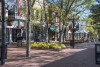 Downtown pedestrian area with shops and restaurants