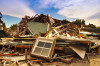 Collapsed building after earthquake in Christchurch, New Zealand.