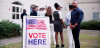 Voters standing in line to vote