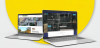 TLD sponsor image showing computers on yellow background